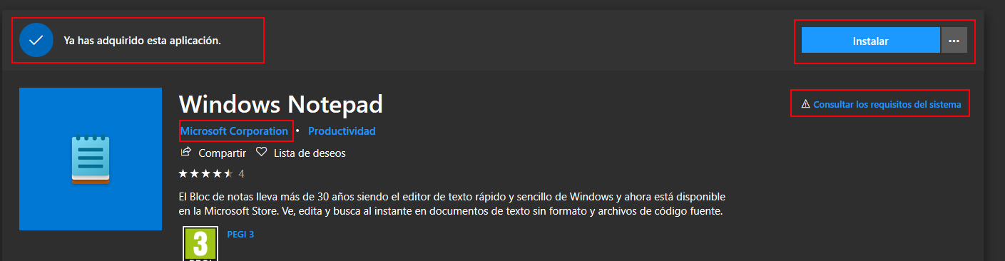notepad in windows store